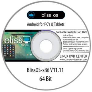 Bliss OS x86 V11 "Android for PC & Laptop" (64Bit) - Bootable Linux Installation DVD