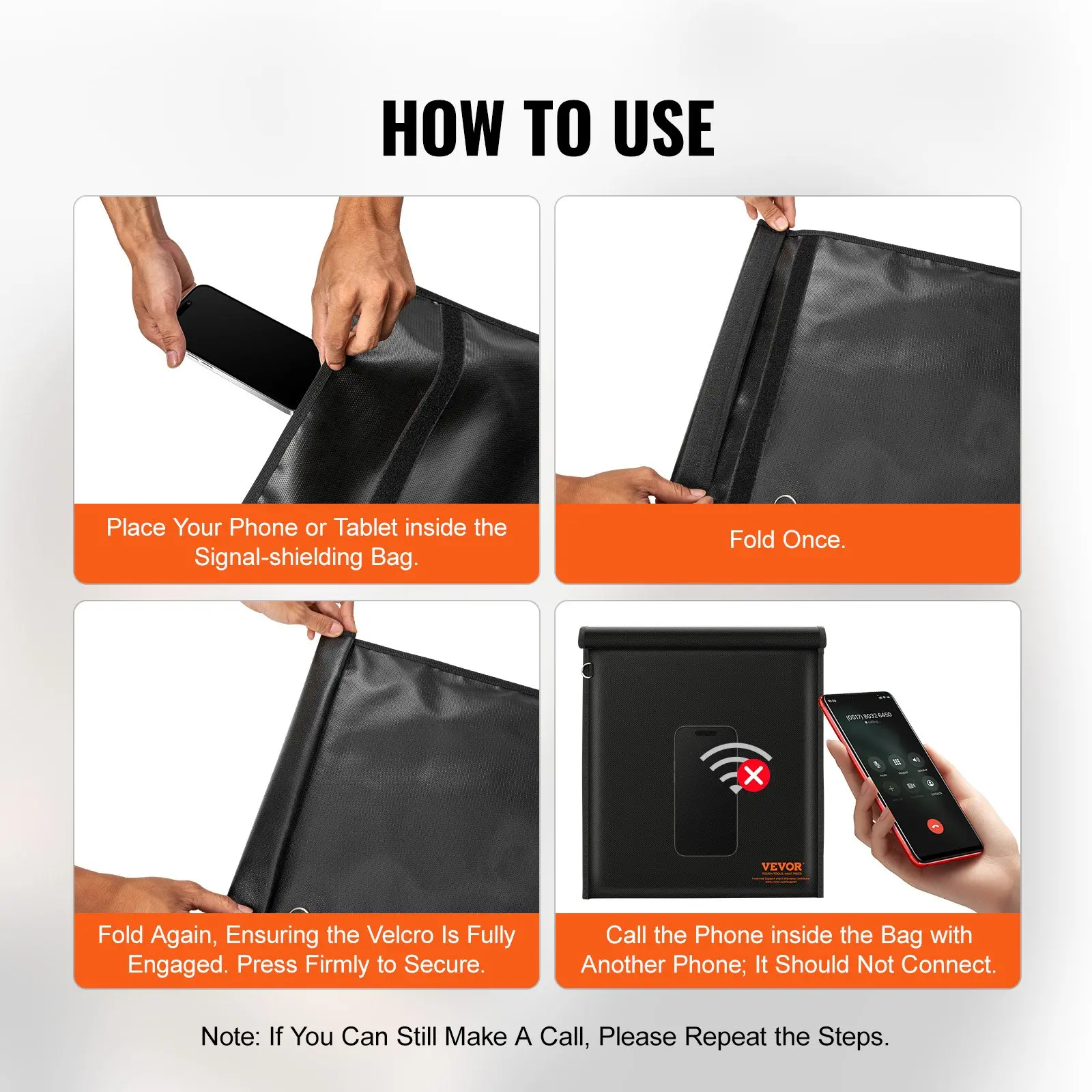 VEVOR Faraday Bag, Faraday Pouch Set for Laptop (16.9 x 15), Fireproof & Waterproof Faraday Signal Blocking Holder for Car Keys, Phones & Tablets, Anti-Theft Pouch & Anti-Hacking Case Blocker, Black - Image 5