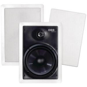 BIC America M-PRO6W 150-Watt 6.5" Weather-Resistant In-Wall Speakers with Pivoting Tweeters and Metal and Cloth Grilles
