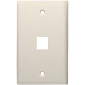 DataComm Electronics 20-3001-LA 1-Port Standard Size Keystone Wall Plate (Lite Almond)