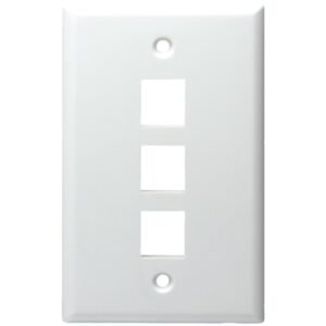 DataComm Electronics 20-3003-WH 3-Port Standard Size Keystone Wall Plate (White)