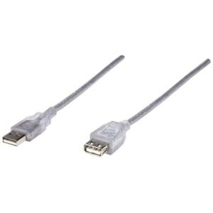 Manhattan 340496 A-Male to A-Female USB 2.0 Extension Cable (10ft)