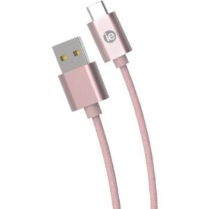 iEssentials IEN-BC10C-RGLD Charge and Sync Braided USB-C to USB-A Cable, 10ft (Rose Gold)