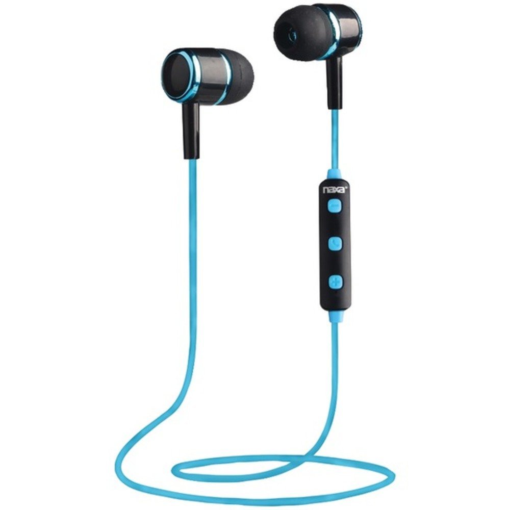 Naxa NE-950 BLACK/BLUE Bluetooth Isolation Earbuds with Microphone and Remote (Blue)