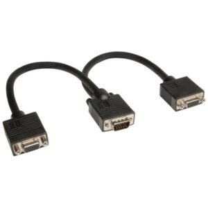 Tripp Lite P516-001 VGA Monitor Y-Splitter Cable, 1-Foot (for Standard-Resolution Monitors)