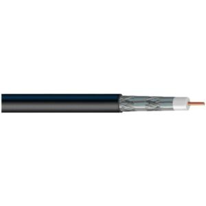 Vextra V621QB Quad-Shield RG6 Solid Copper Coaxial Cable, 1,000ft (Black)