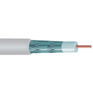 Vextra V621QWB Quad Shield RG6 Solid Copper Coaxial Cable, 1,000ft (White)