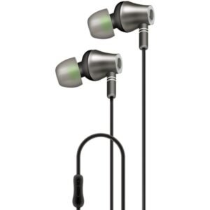 AT and T E10-BLK E10 Metallic In-Ear Stereo Earbuds with Microphone (Black)