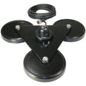 Tram 269 5-Inch Tri-Magnet CB Antenna Mount with Rubber Boots and 18-Foot RG58A/U Coax Cable