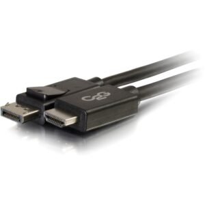 C2G 6ft DisplayPort to HDMI Adapter Cable - M/M - DisplayPort/HDMI for Notebook, TV, Projector, Audio/Video Device - 6 ft - 1 x DisplayPort Male Digital Audio/Video - 1 x HDMI Male Digital Audio/Video - Black