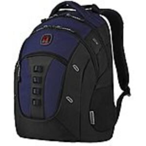 Wenger 607089 Granite Carrying Case (Backpack) for 16 Notebook - Black, Navy Blue - High Density Foam (HDF) Interior, Mesh Pocket - Shoulder Strap, Handle, Trolley Strap
