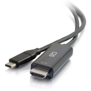 C2G 9ft USB C to HDMI Adapter Cable - 4K 60Hz - 9 ft HDMI/USB A/V Cable for Audio/Video Device, HDTV, Projector - First End: 1 x HDMI Male Digital Audio/Video - Second End: 1 x Type C Male USB - Supports up to 3840 x 2160 - Black
