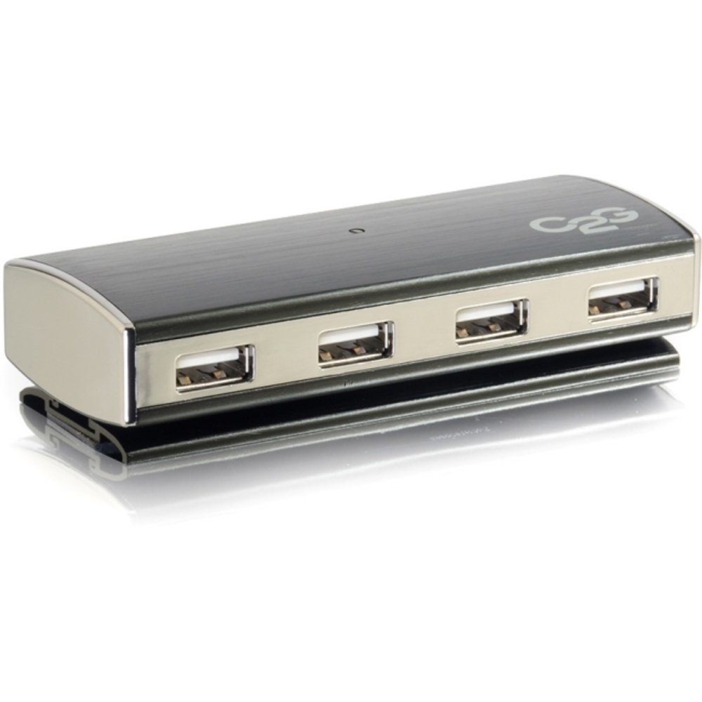 C2G 4-Port USB Hub for Chromebooks, Laptops, and Desktops-USB 2.0 Aluminum Hub - USB - External - 4 USB Port(s) - 4 USB 2.0 Port(s)