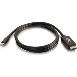 C2G 6ft Mini DisplayPort to HDMI Adapter Cable - Black - TAA - HDMI/Mini DisplayPort for Projector, Monitor, HDTV, Tablet, Notebook - 6 ft - HDMI Digital Audio/Video - Mini DisplayPort Digital Audio/Video - TAA Compliant