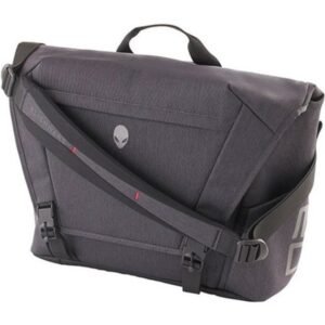 Mobile Edge Alienware Carrying Case (Messenger) Notebook, Tablet - Gray, Black - Bump Resistant Interior - Heather, Cross-linked Polyethylene (XPE) Foam Strap - Reflective Alien Head Logo - Handle, Trolley Strap, Shoulder Strap - 13 Height x 19 Width x
