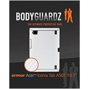BodyGuardz Armor BZ-ACWT5-0911 Carbon Fiber Skin Protection with Screen Protector for Acer Iconia Tab A501 - White