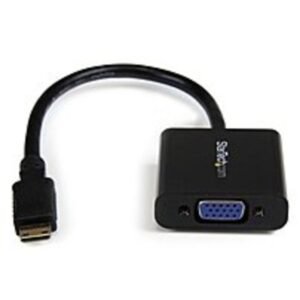 StarTech MNHD2VGAE2 Video Adapter for Digital Still Camera, Video Camera - 1 x 19-pin HDMI (Mini Type C) Digital Audio/Video, 1 x 15-pin HD-15 Female VGA - Black