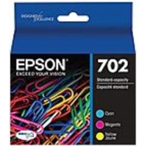 Epson DURABrite Ultra T702 Ink Cartridge - Cyan, Magenta, Yellow - Inkjet - Standard Yield - 300 Pages - 3 / Pack